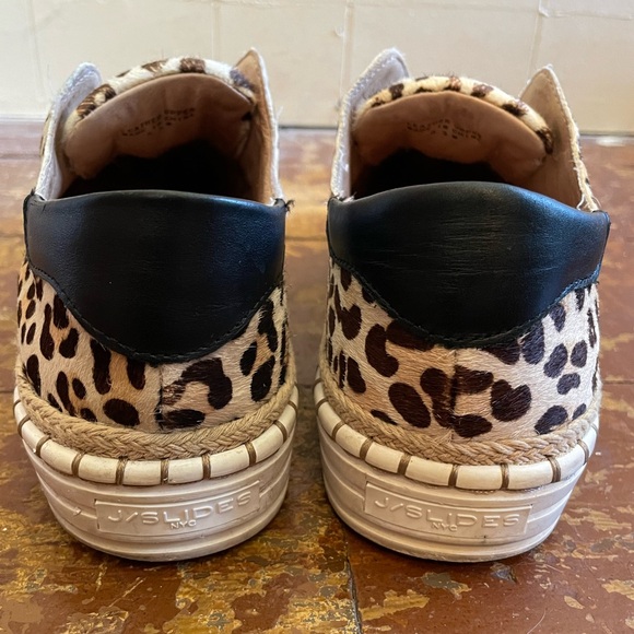 J/Slides Animal Print Leather Slip on Sneakers - Picture 3 of 6